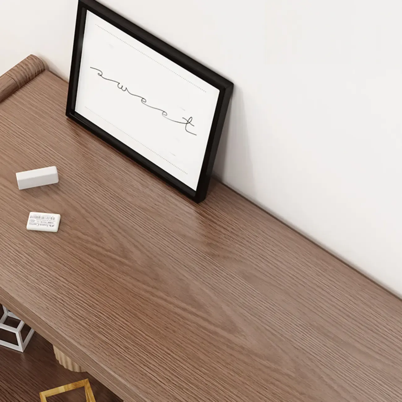 5-Tier Walnut Wooden Open Ladder Bookshelf