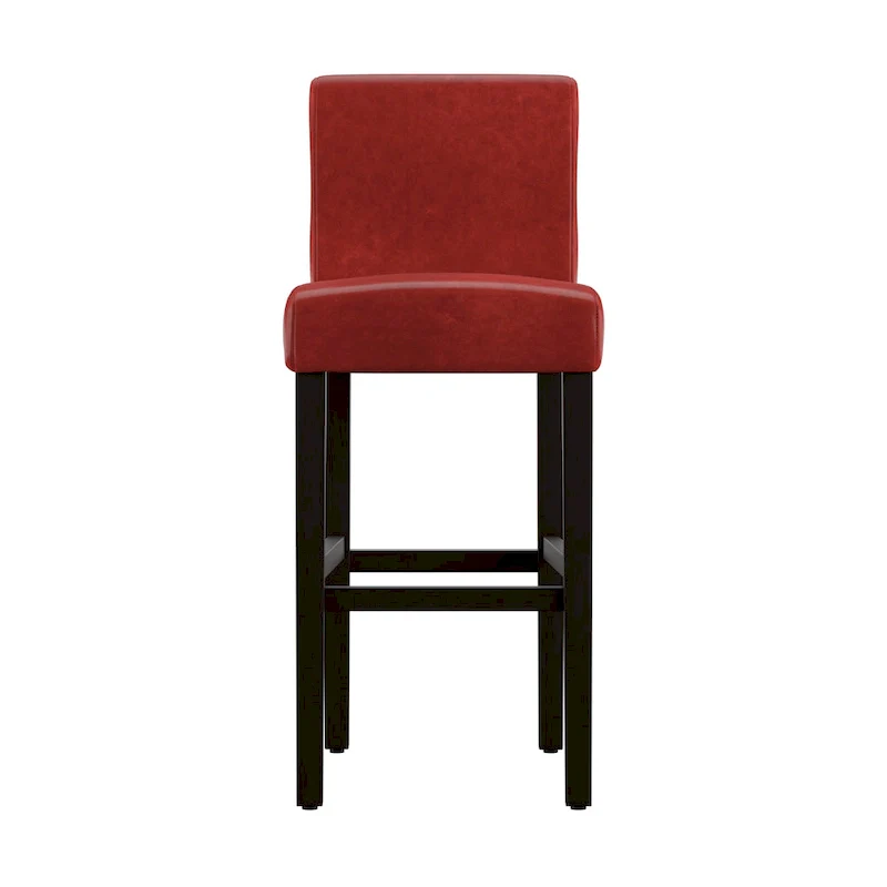 Bennett Red Faux Leather High Back Bar Stools (Set of 2) by iNSPIRE Q Bold