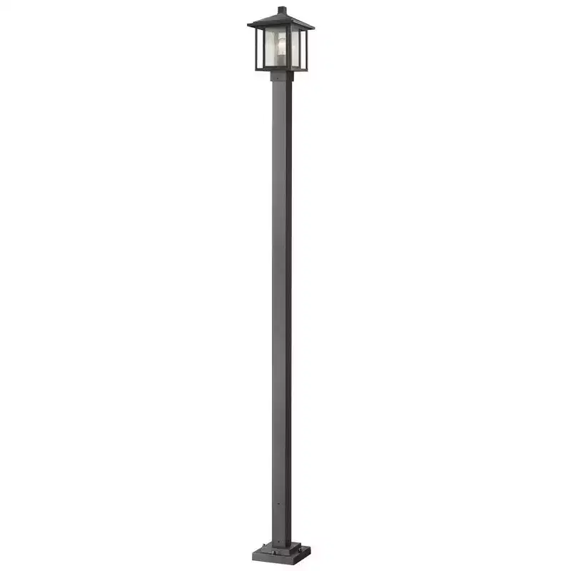 Aspen Outdoor Post Mount Fixture - 9.25 Glass, Dimmable, Wet Rated, 100W Incandescent