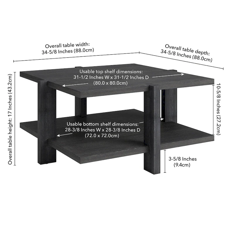 Ingrid 34.66 Wide Square Coffee Table