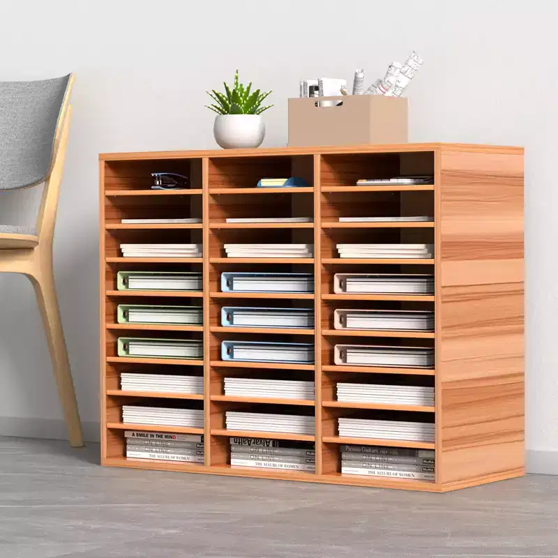 VEVOR 27 Compartments Wood Literature Organizer, Adjustable Shelves, Medium Density Fiberboard Mail Center, Office Home School Storage, White