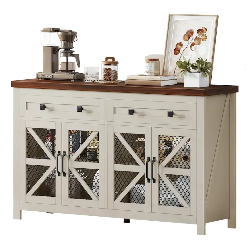 Moasis 55  Farmhouse Sideboard Buffet Cabinet With Storage, Coffee Bar Cabinet