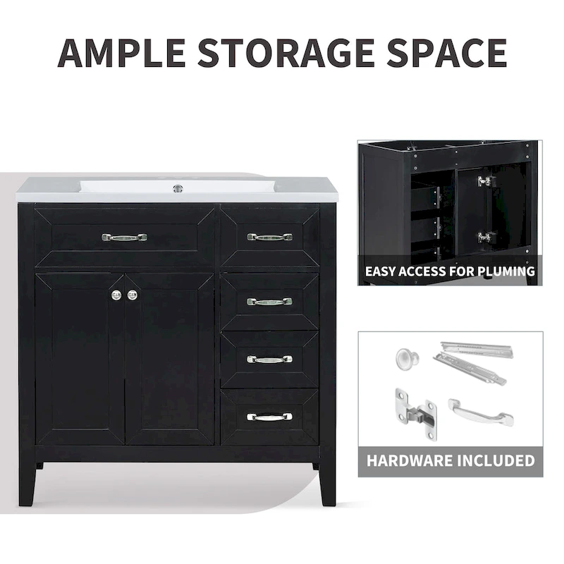 Bathroom Cabinet with Drawers and Sink Combo