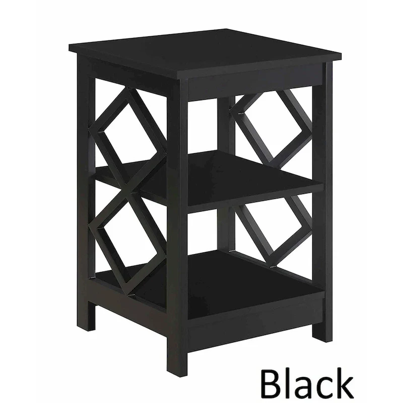 Convenience Concepts Diamond End Table with Shelves