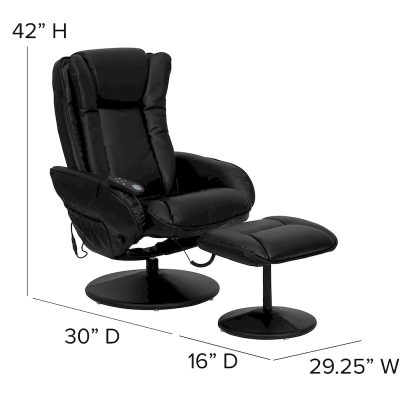 LeatherSoft Massaging Multi-Position Recliner w/Ottoman