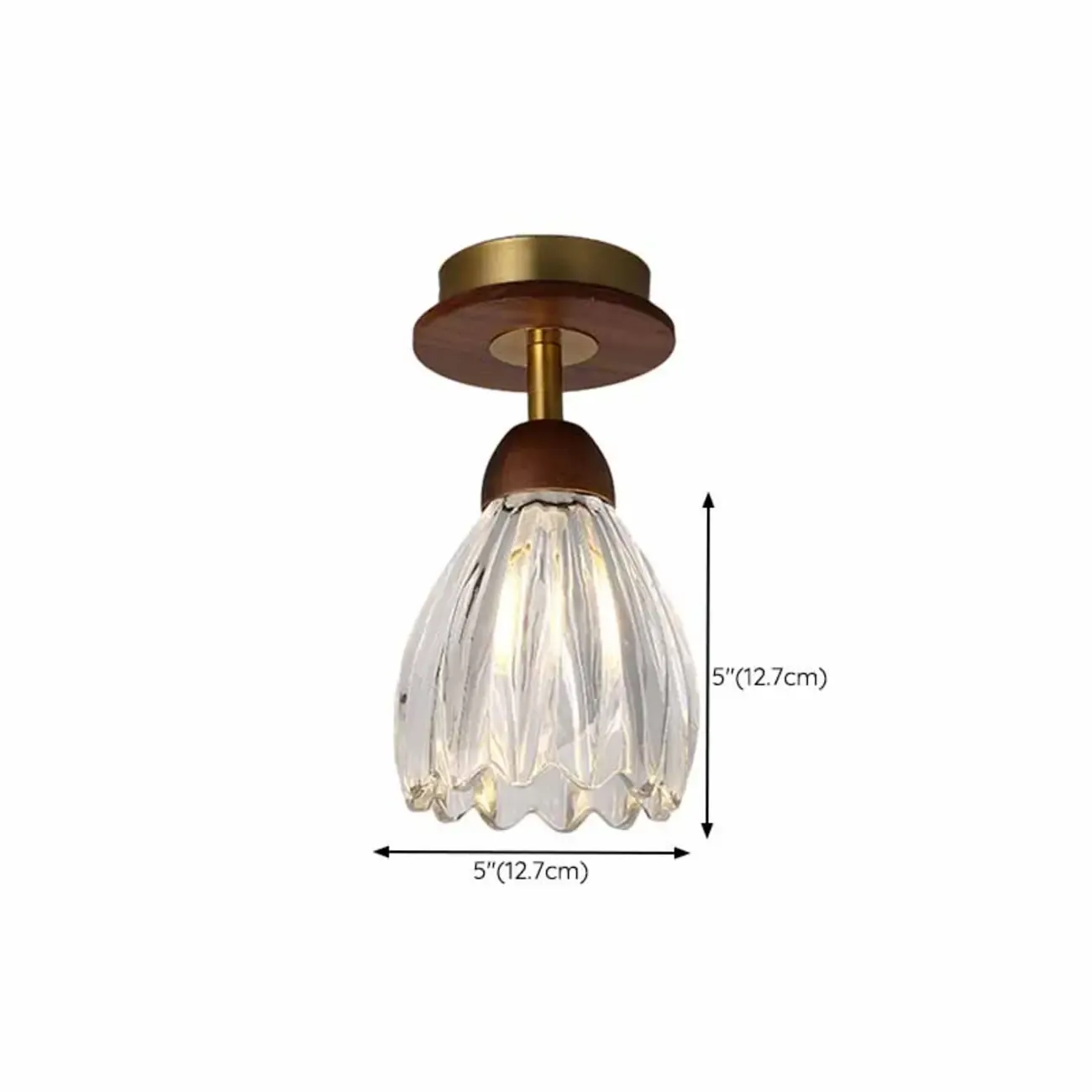 Caramel Gradient Glass Dome Semi Flush Ceiling Light