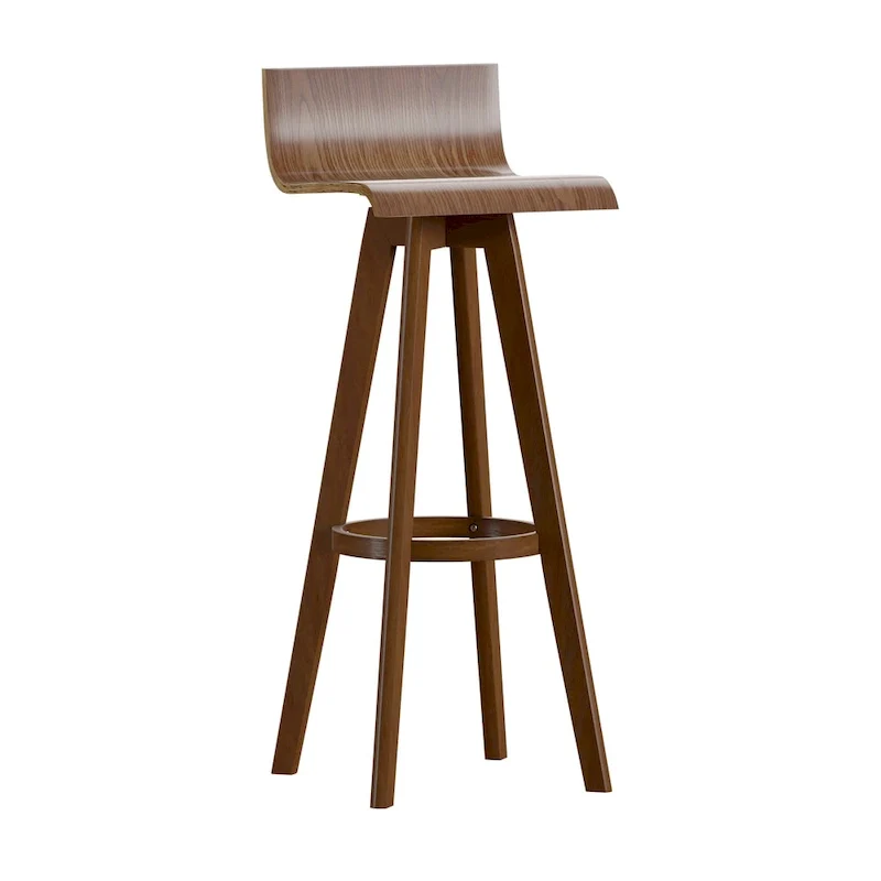 Mid-Century Modern Swivel Wood Stool
