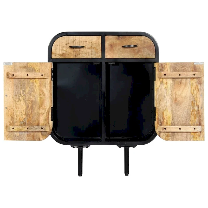 vidaXL Sideboard 23.6 x11.8 x29.5  Solid Mango Wood and Iron