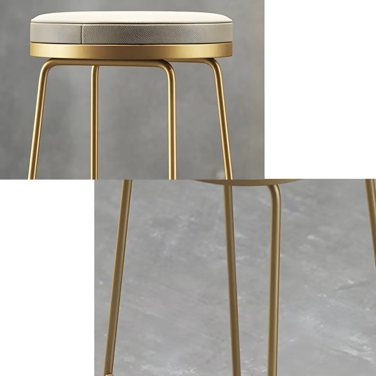 Industrial Metal Leather Seat Bar Stools Counter Height