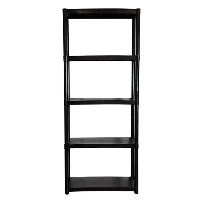 Juggernaut Storage 70 Plastic 5 Tier Utility Storage Shelving Unit Rack for Garage, Shed, or Greenhouse, Max 350 Pound Capacity, Black
