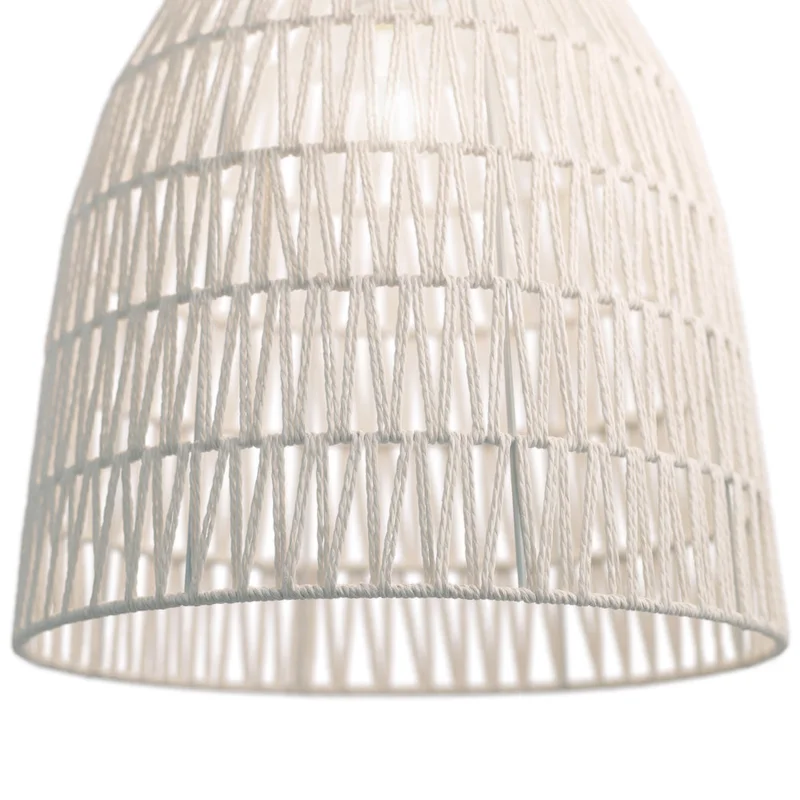 Penelope River of Goods White Woven Hemp Rope Dome Shade Pendant Light - 15  x 15  x 18/66