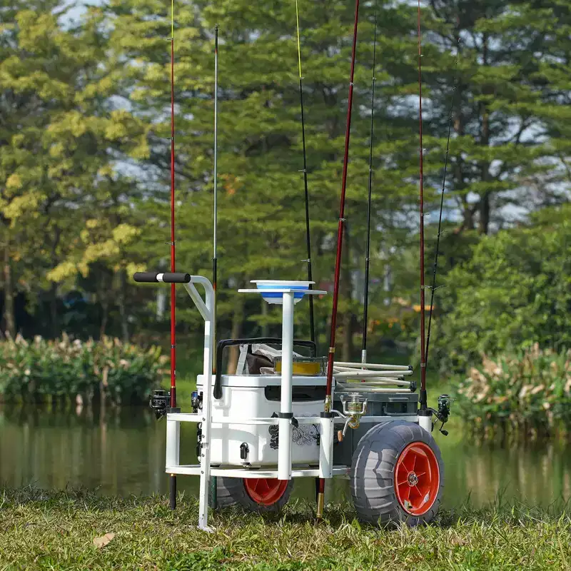 VEVOR Beach Fishing Cart, 350 lbs Load Capacity, Fish and Marine Cart with Two 16 Big Wheels PU Balloon Tires for Sand