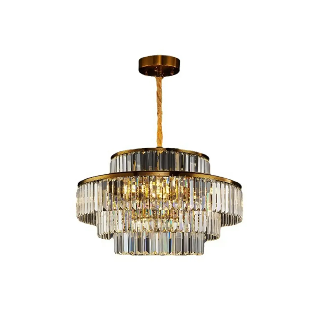 Luxury Crystal Gold Chandelier with Multi-Tiered Design