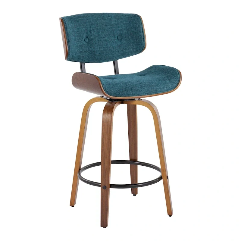 Leksand 26 Fixed-Height Counter Stool with Bent Wood Legs (Set of 2)