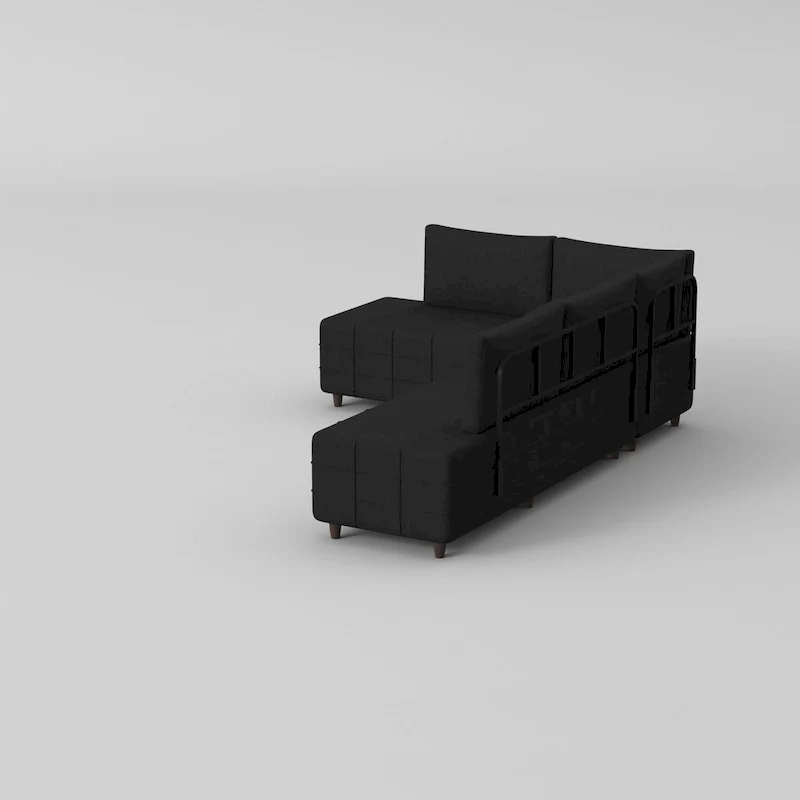 Sagopa Modern Metal Frame with Foam Seat Sectional Sofa