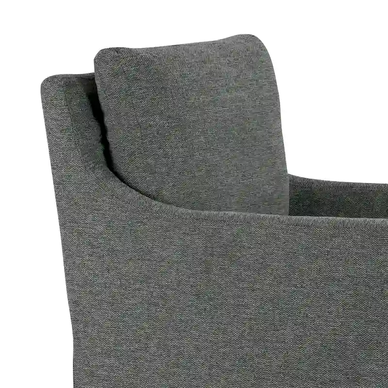Gray Fabric Accent Chair with Down Feather Cushion