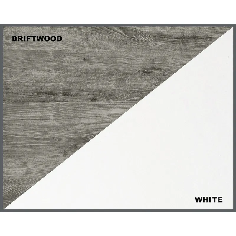 Saint Birch Finley Gray Oak Top and White Finish 3-Drawer Cabinet