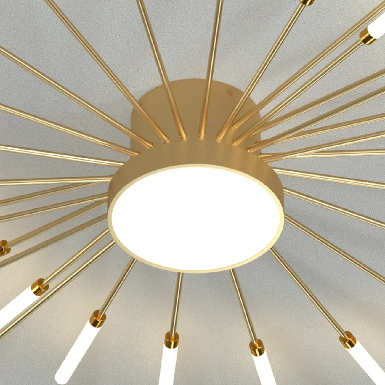 Modern Gold Metal Sputnik Semi Flush Ceiling Light