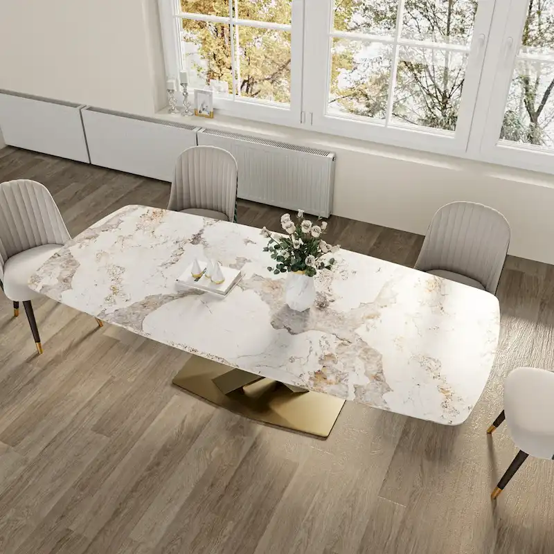 Modern Rectangle Sintered Stone Large Dining Table