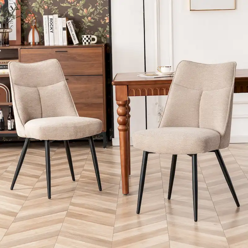 Modern Upholstered Fabric Kitchen & Dining Room Chairs Set of 2