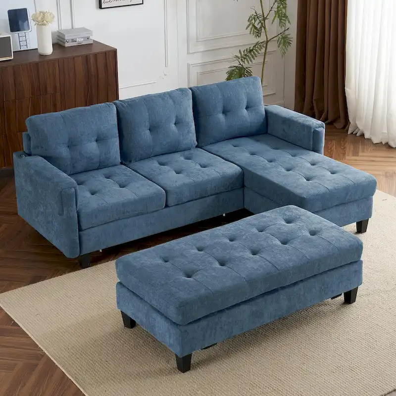 83.4inch L-shaped Sofa Sectional Couch Sofa Bed
