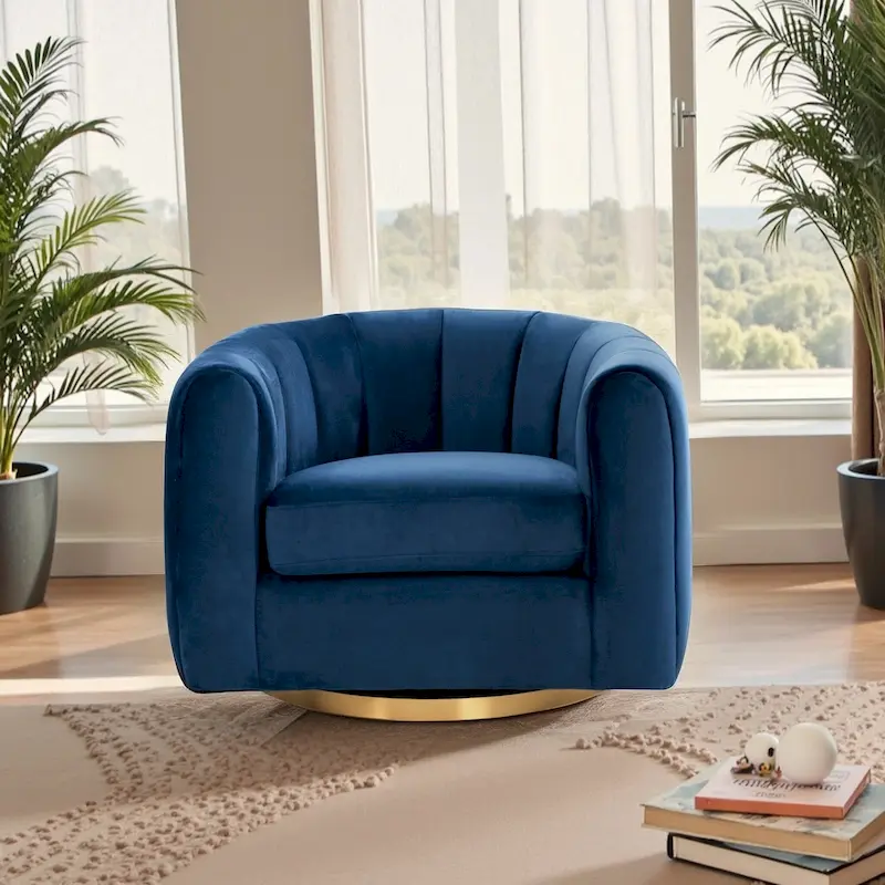 Cardiff Mid Century Modern Comfy Swivel Accent Chair