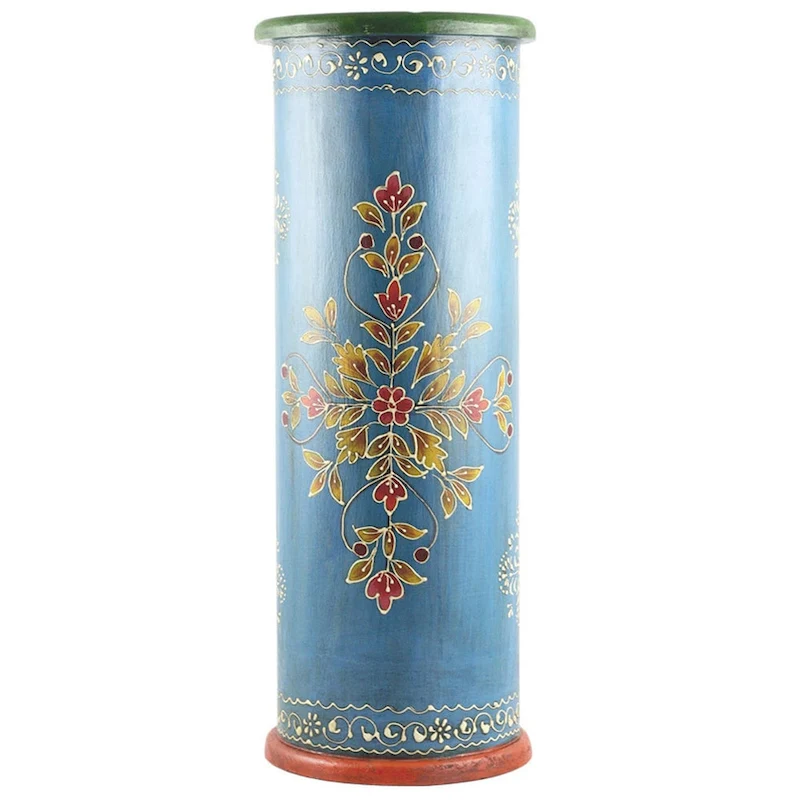 Handmade Wooden Umbrella Stand (India) - 22 x7 x7