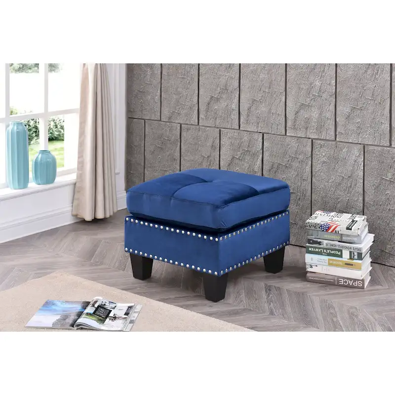 Meharrize Tufted Velvet Ottoman