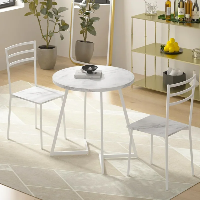 Javlergo 31.5 Round Dining Table Modern Leisure Table with Metal Leg