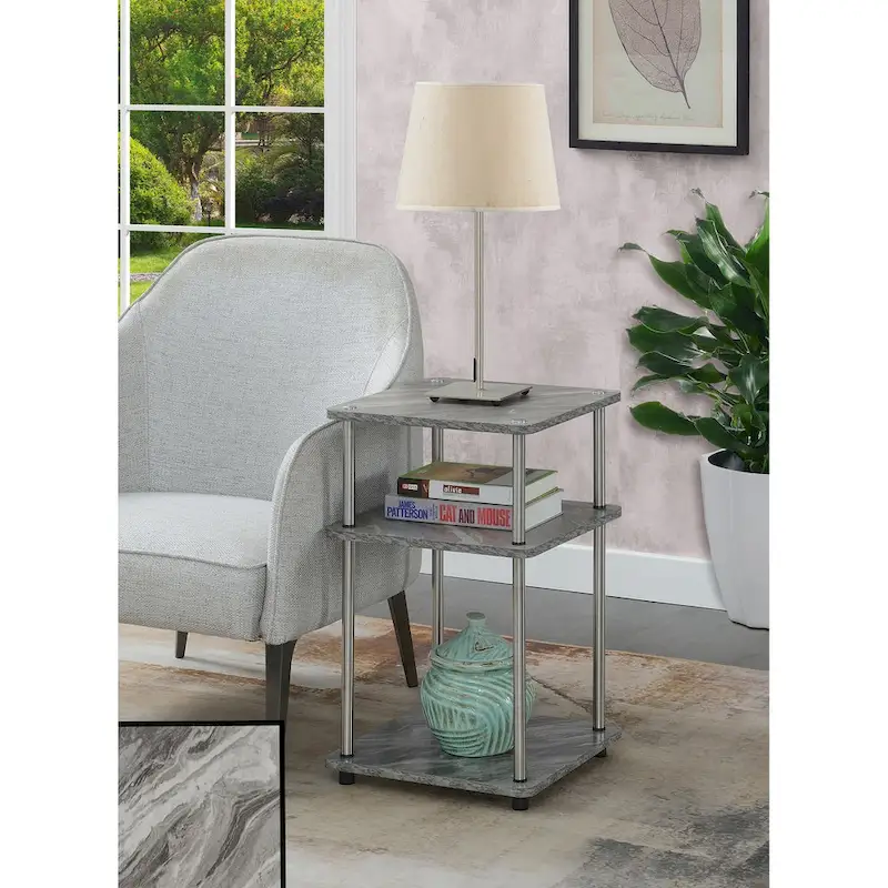 Convenience Concepts Designs2Go No Tools 3 Tier End Table