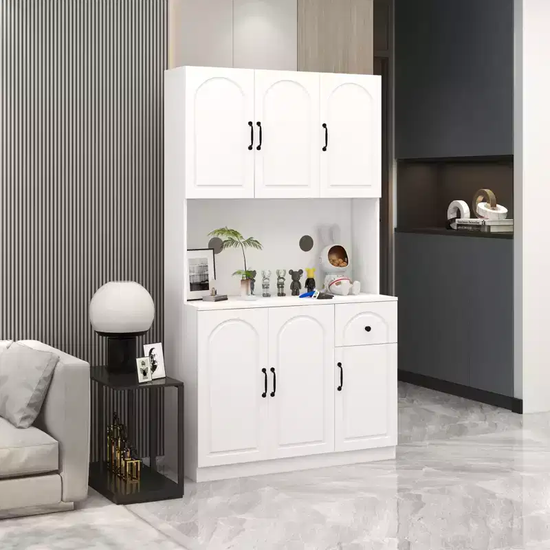 Okak 71 Freestanding Buffet Cabinet with Storage, Modern Pantry Cabinet Sideboard Cabinet with Microwave Stand for Kitchen Living Room