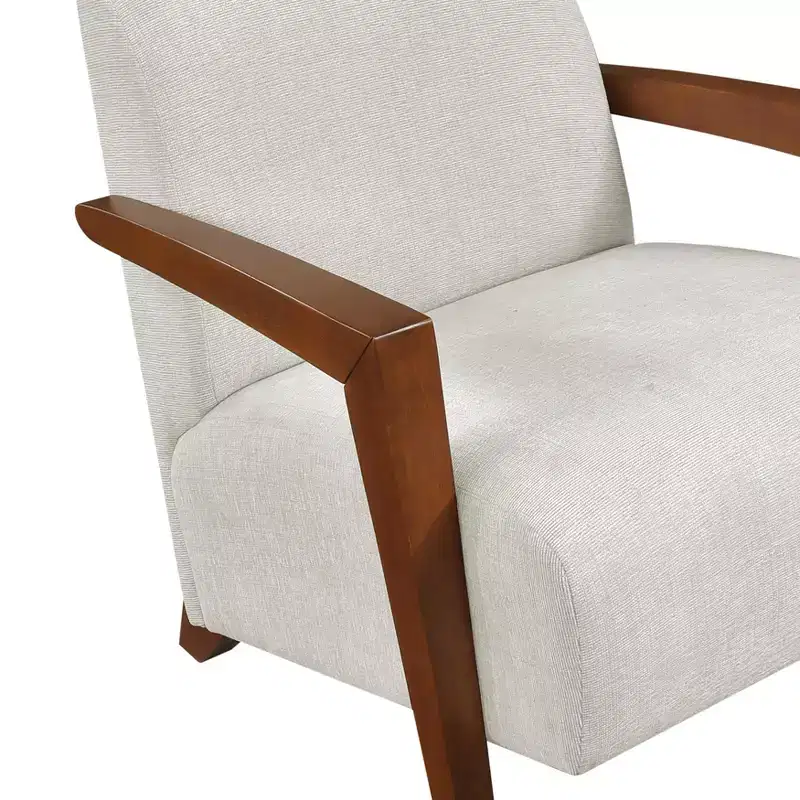 GDFStudio Nolan Mid-Century Modern Wood Chenille Upholstered Accent Chair