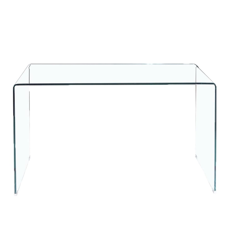 Glass Console Table, Transparent Tempered Glass Console Table