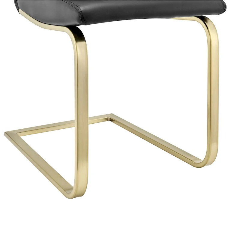 Dining Chair in Black with Matte Brushed Gold Legs