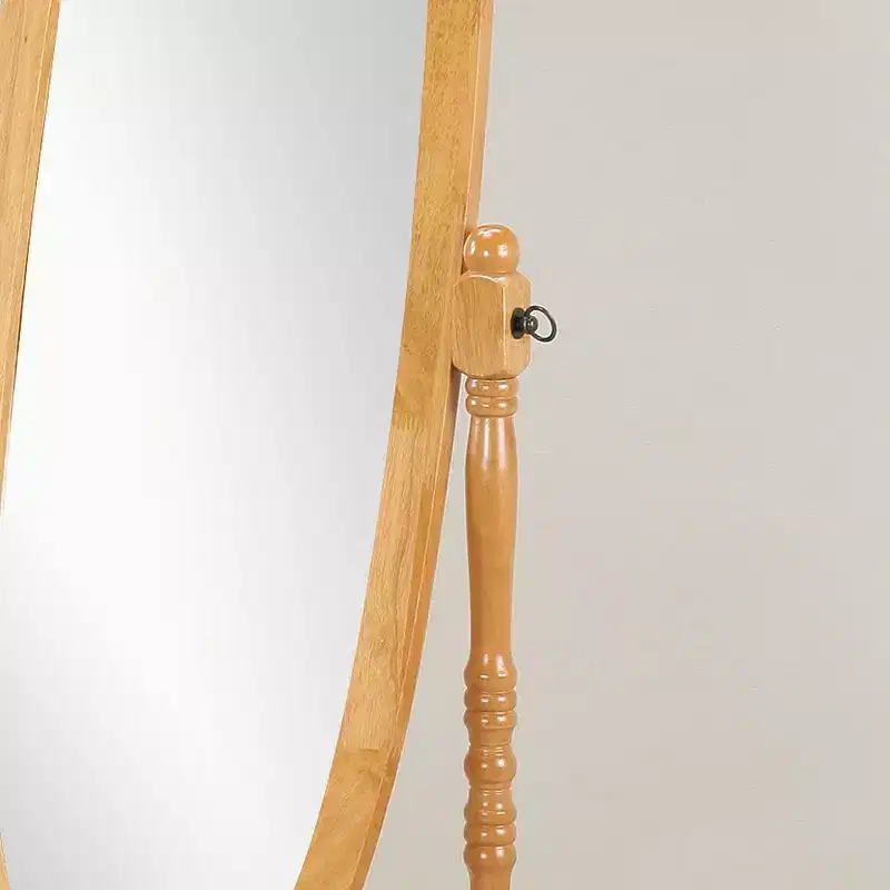 TUYOHW Anna Style Decorative Full Length Mirror for Bedroom,Dressing Room,Traditional Standing Full Cheval Mirror with Wood Frame,Oak