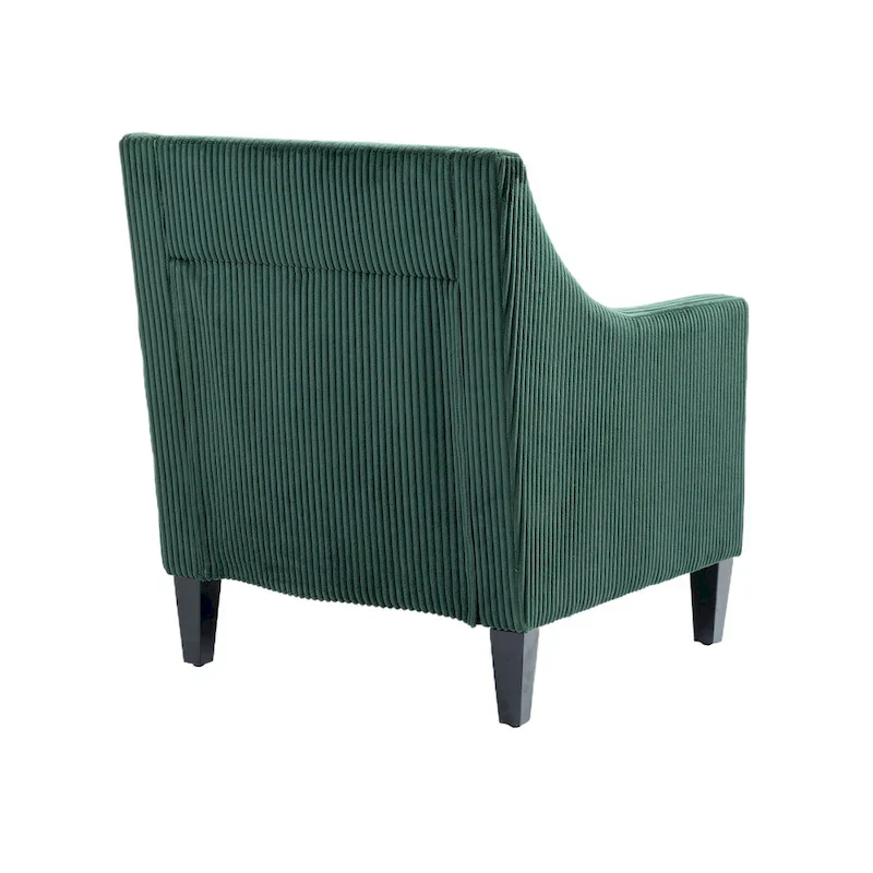 Emerald 26.77 Upholstered Arm Chair with Scooped Arms and Rubber Wood Legs