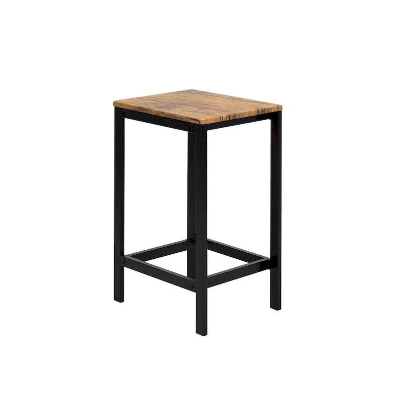 5-Piece Industrial Bar Table Set with Rectangular Table & 4 Chairs