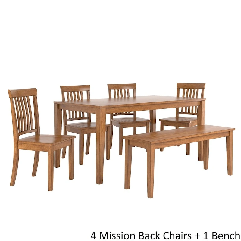 Wilmington II 60-Inch Rectangular Oak Finish Dining Set by iNSPIRE Q Classic