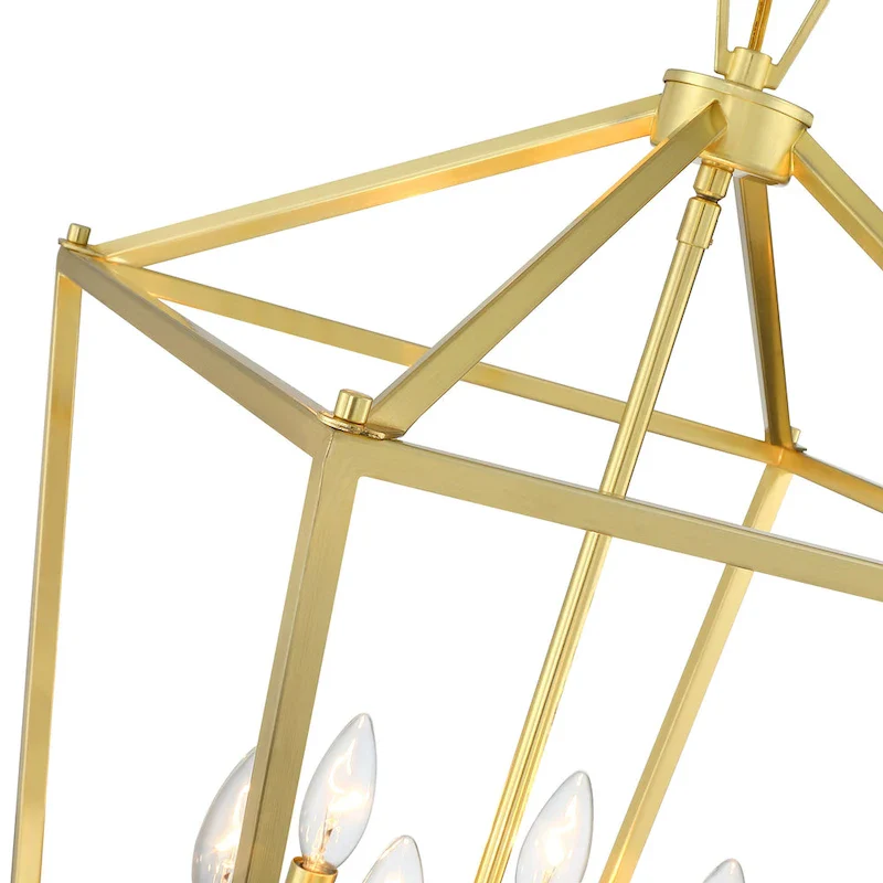 6 - Matte Black/ Gold Light Pendant - 16 x16 x24