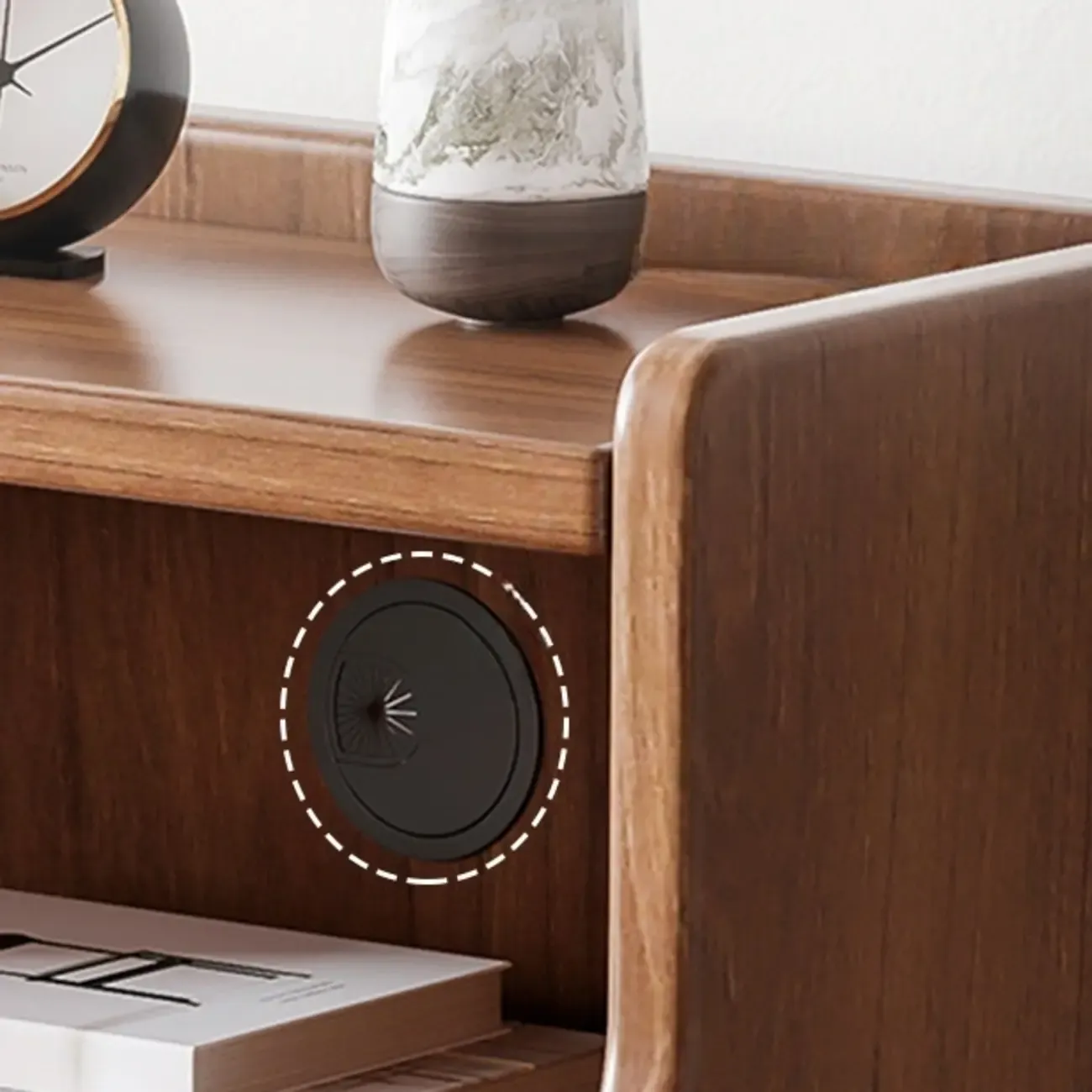 Natural Wood Scandinavian 2-Drawers Narrow Nightstand