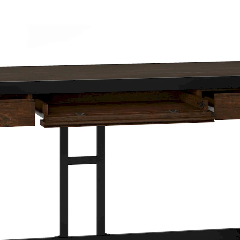 WYNDENHALL Cecilia Solid Acacia Wood Industrial Office Desk