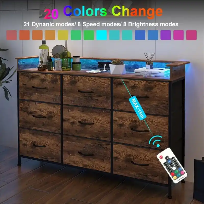 White Dresser with LED Light