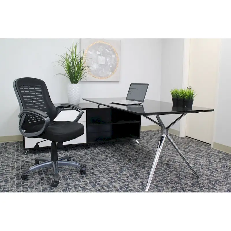 Ribbed High Back Mesh Office Chair