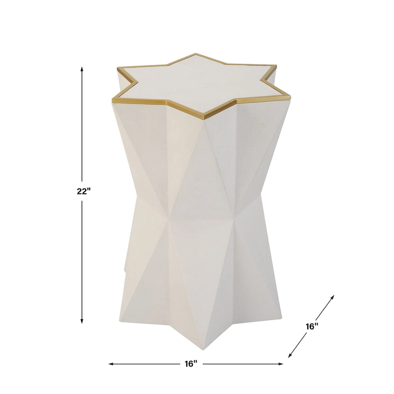Uttermost Capella White Accent Table - 16W x 22H x 16D