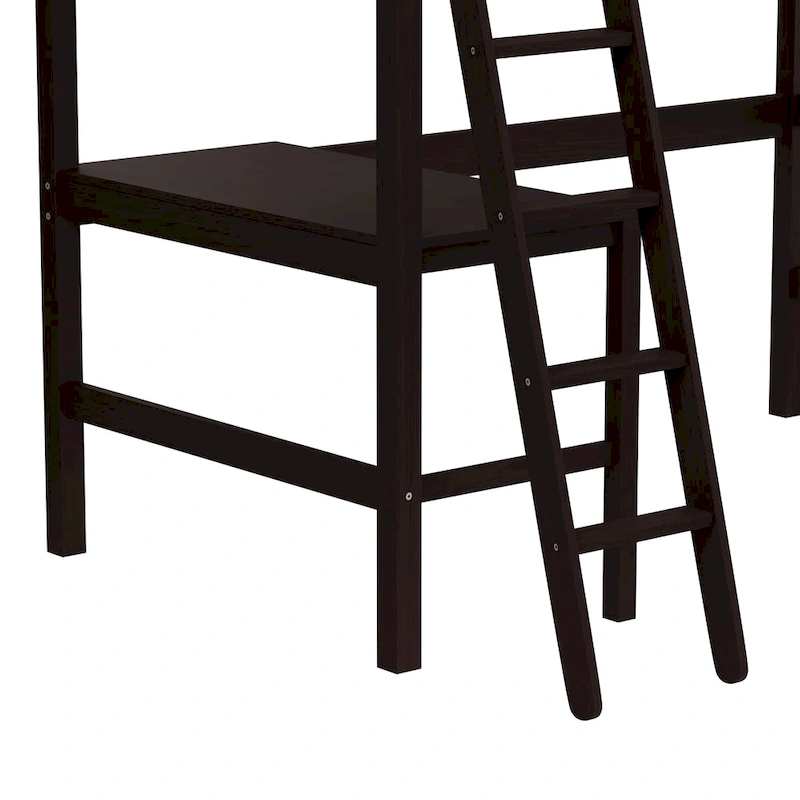 Hillsdale Caspian Wood Twin Loft Bed with Desk