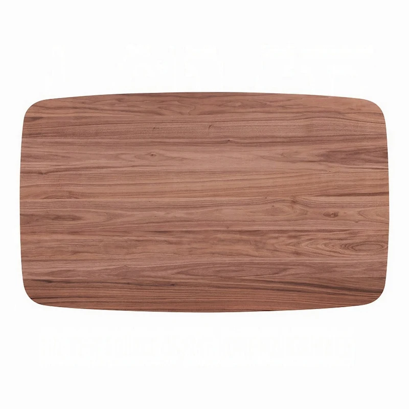 Kinni Dining Table, Walnut Brown Wood, Bent Legs, Rectangular 59 Inch