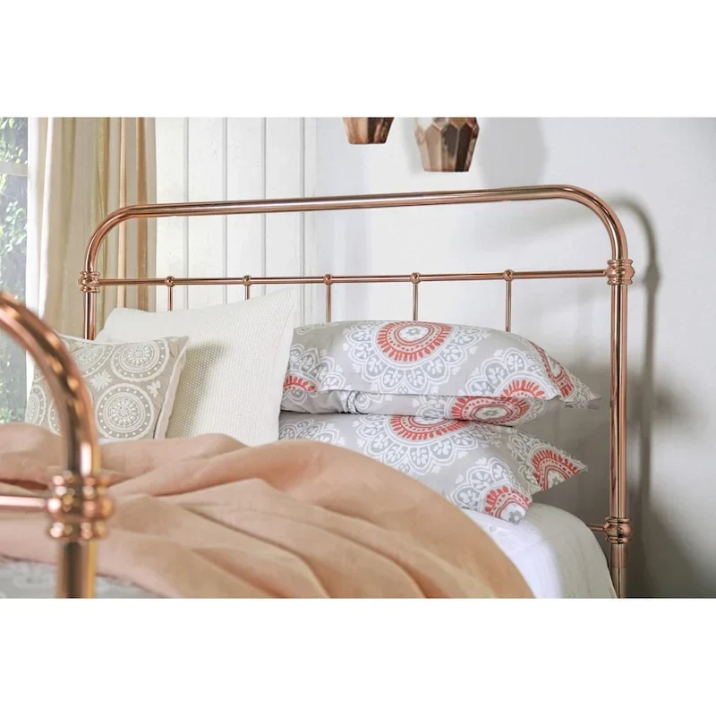 Furniture of America Vore Modern Gold Metal Slatted Panel Bed