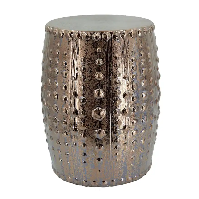 Weathered Style Ceramic Garden Stool - 18  - Bronze