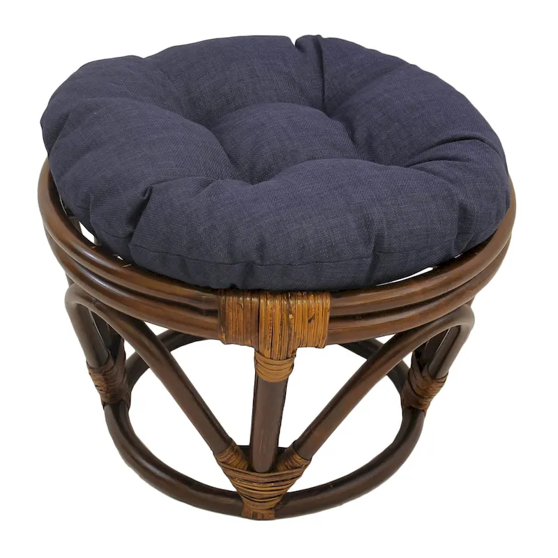 Bali 18-Inch Outdoor Footstool with Solid Cushion – Patio & Garden Seating