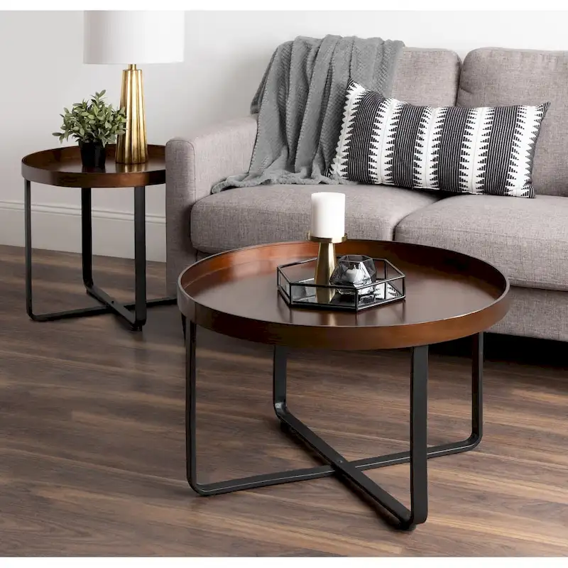 Kate and Laurel Zabel Round Modern Coffee Table - 28 Diameter